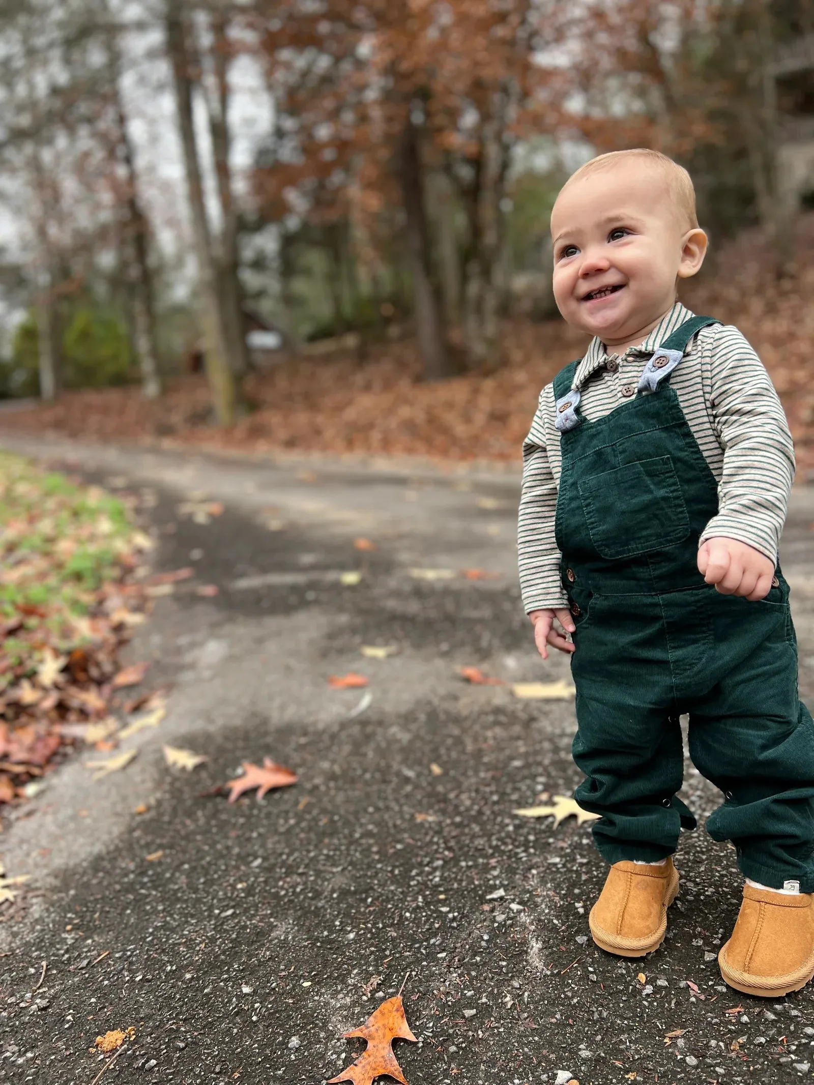 Green Cord Overalls