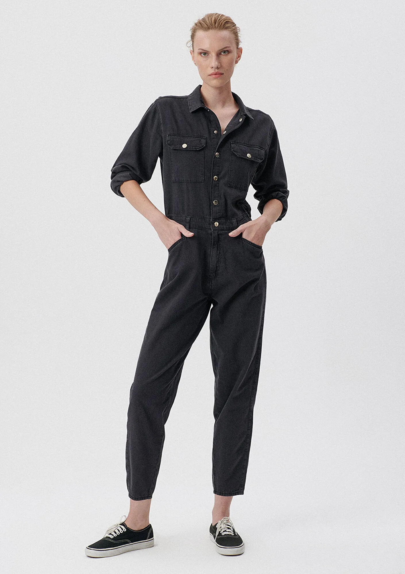 Grey Jean Jumpsuit
