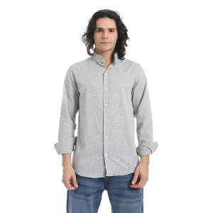 Grey_Turn_Down_Collar_Plain_Shirt