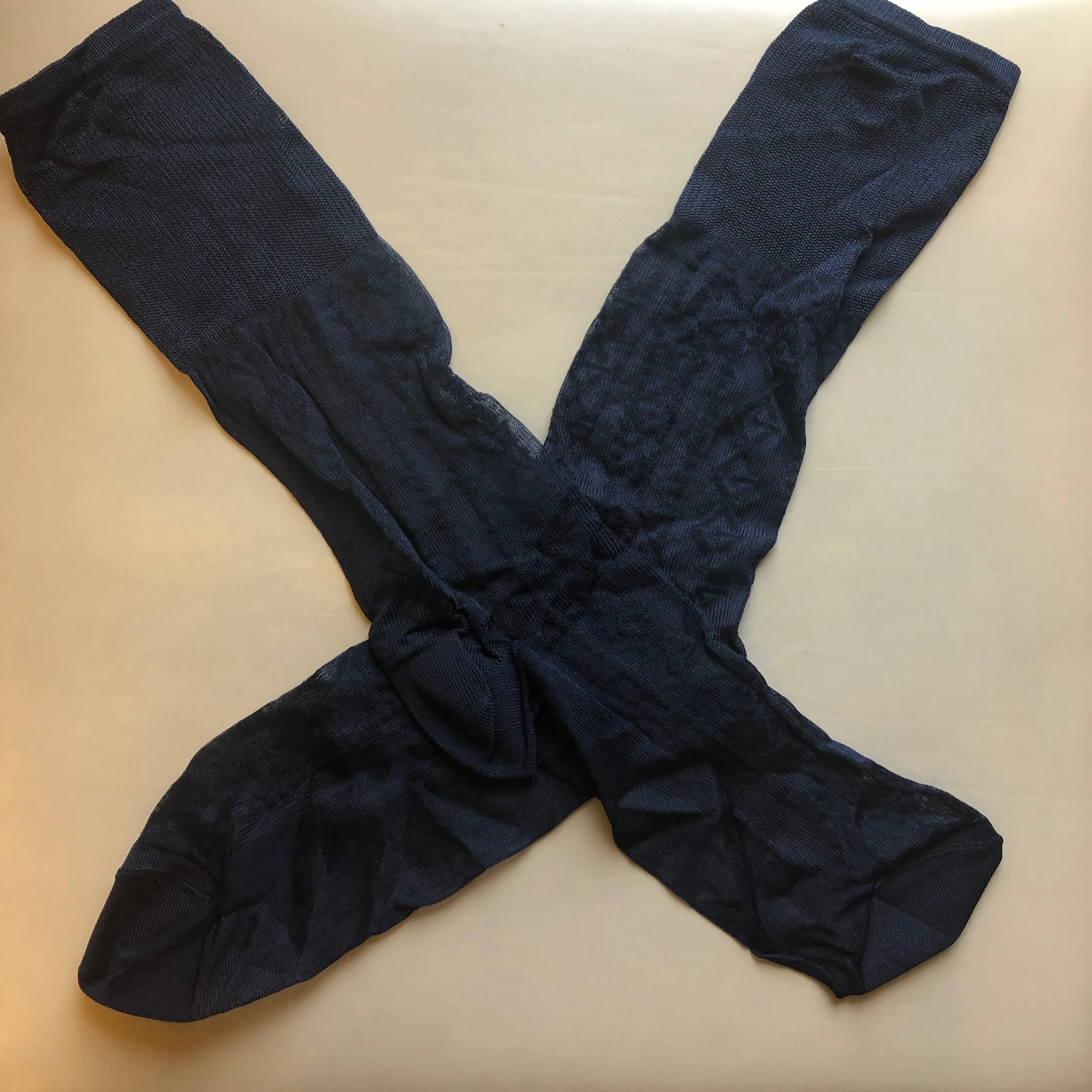 Gucci Diamond GG Mesh Socks in Midnight Blue