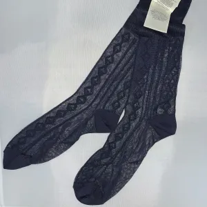 Gucci Diamond GG Mesh Socks in Midnight Blue
