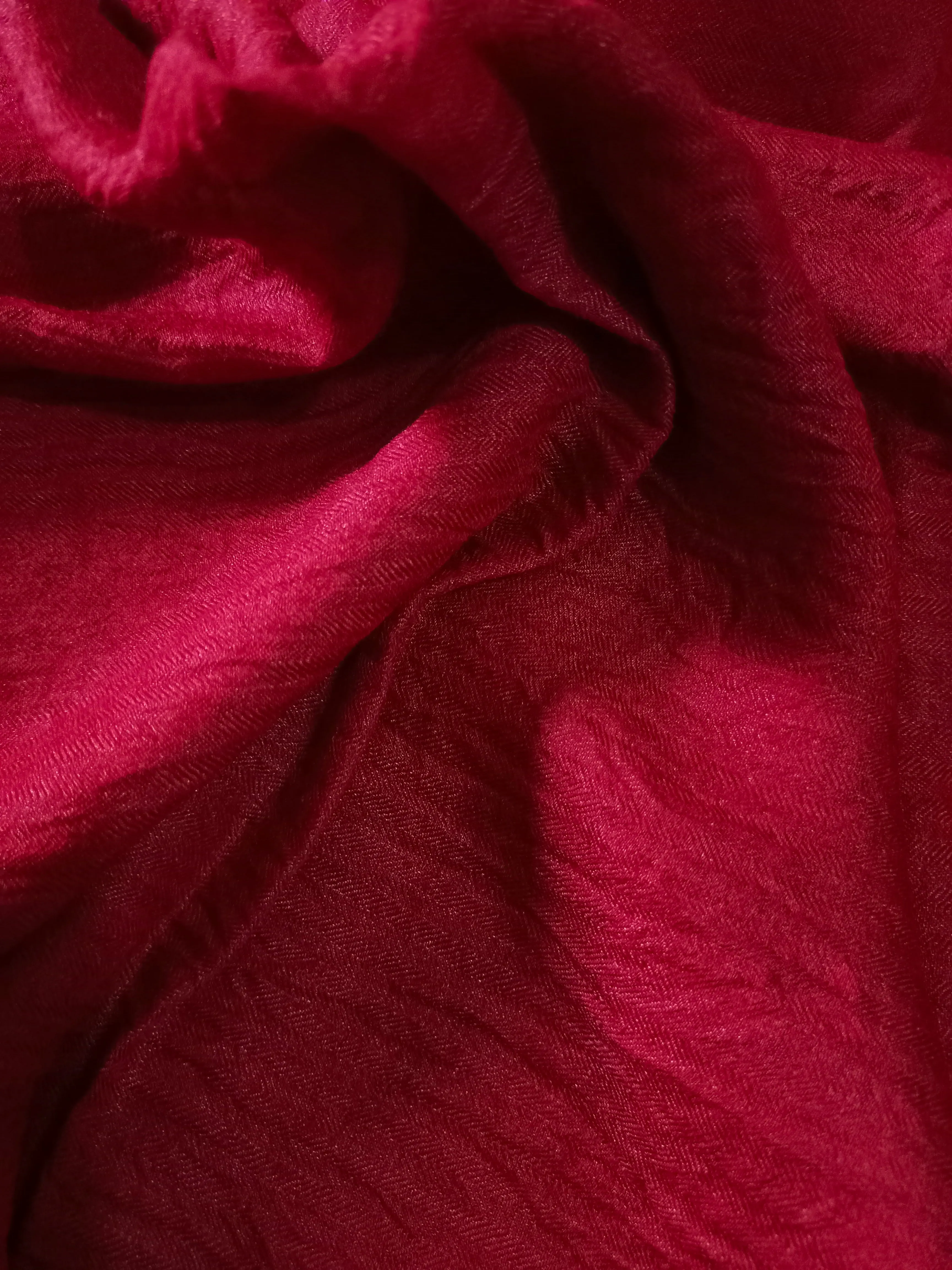 Handwoven Pure Munga Pashmina Fabric (Red)
