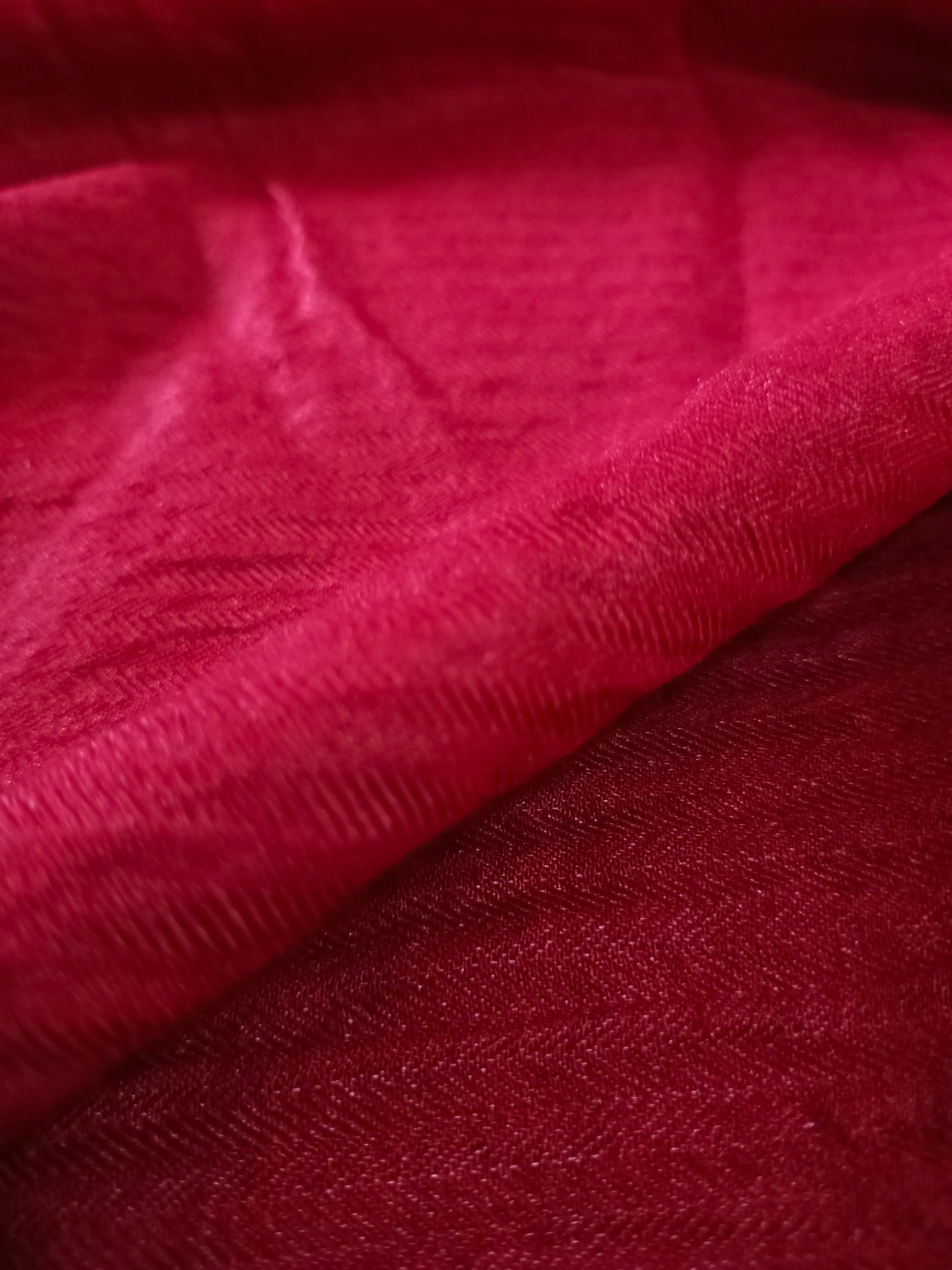 Handwoven Pure Munga Pashmina Fabric (Red)