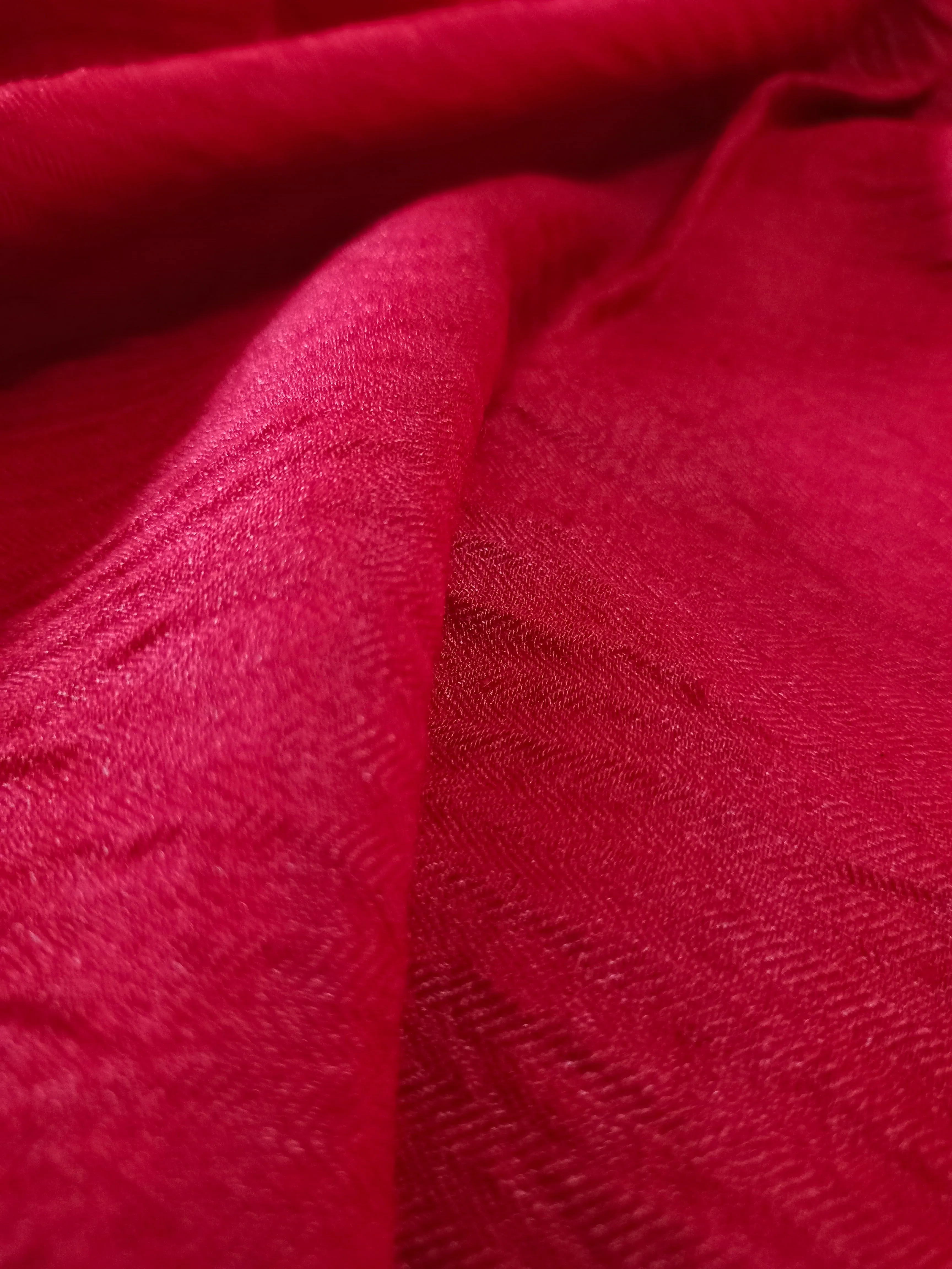 Handwoven Pure Munga Pashmina Fabric (Red)