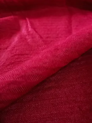 Handwoven Pure Munga Pashmina Fabric (Red)