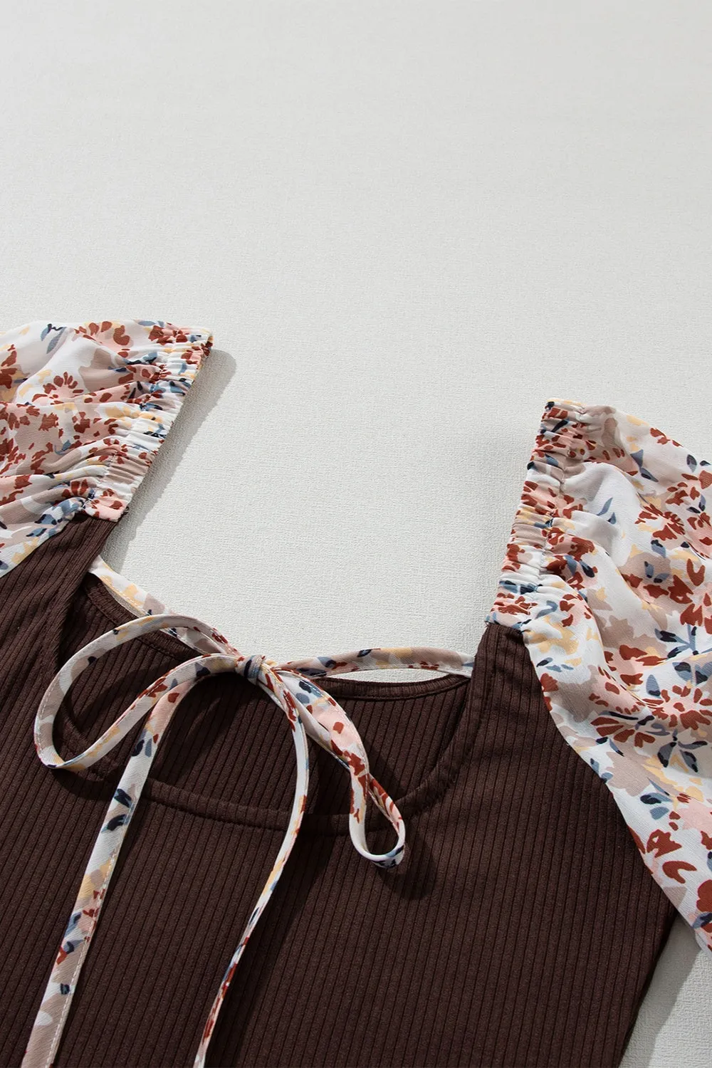 Hazel Blues® |  Printed Scoop Neck Flounce Sleeve Bodysuit