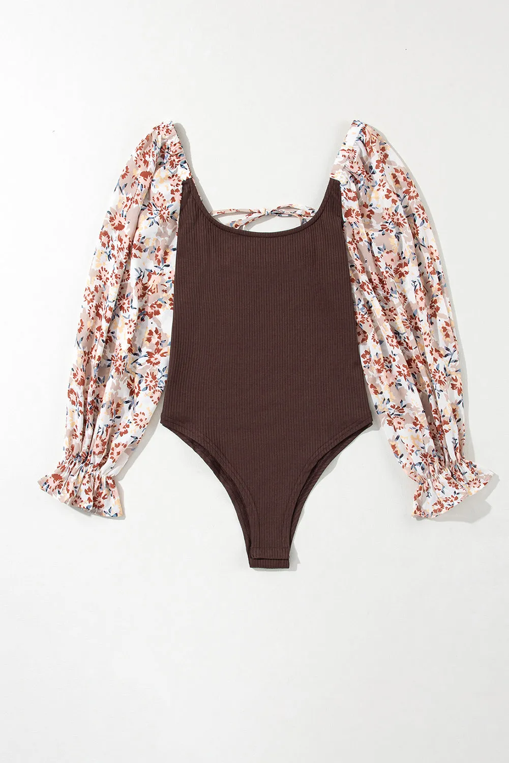 Hazel Blues® |  Printed Scoop Neck Flounce Sleeve Bodysuit