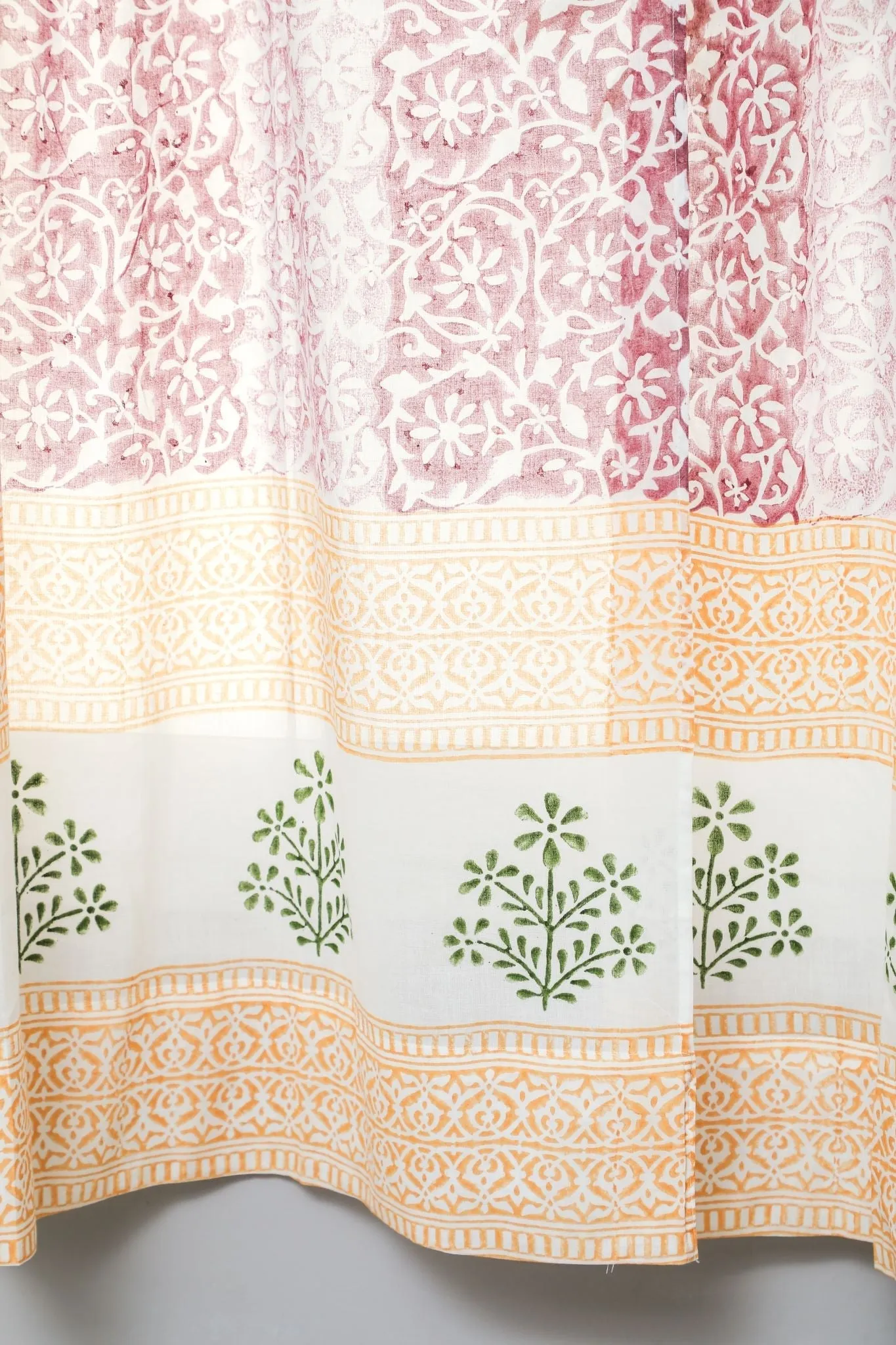 'Heavenly Homeland' Handblock Printed Cotton Window Curtain