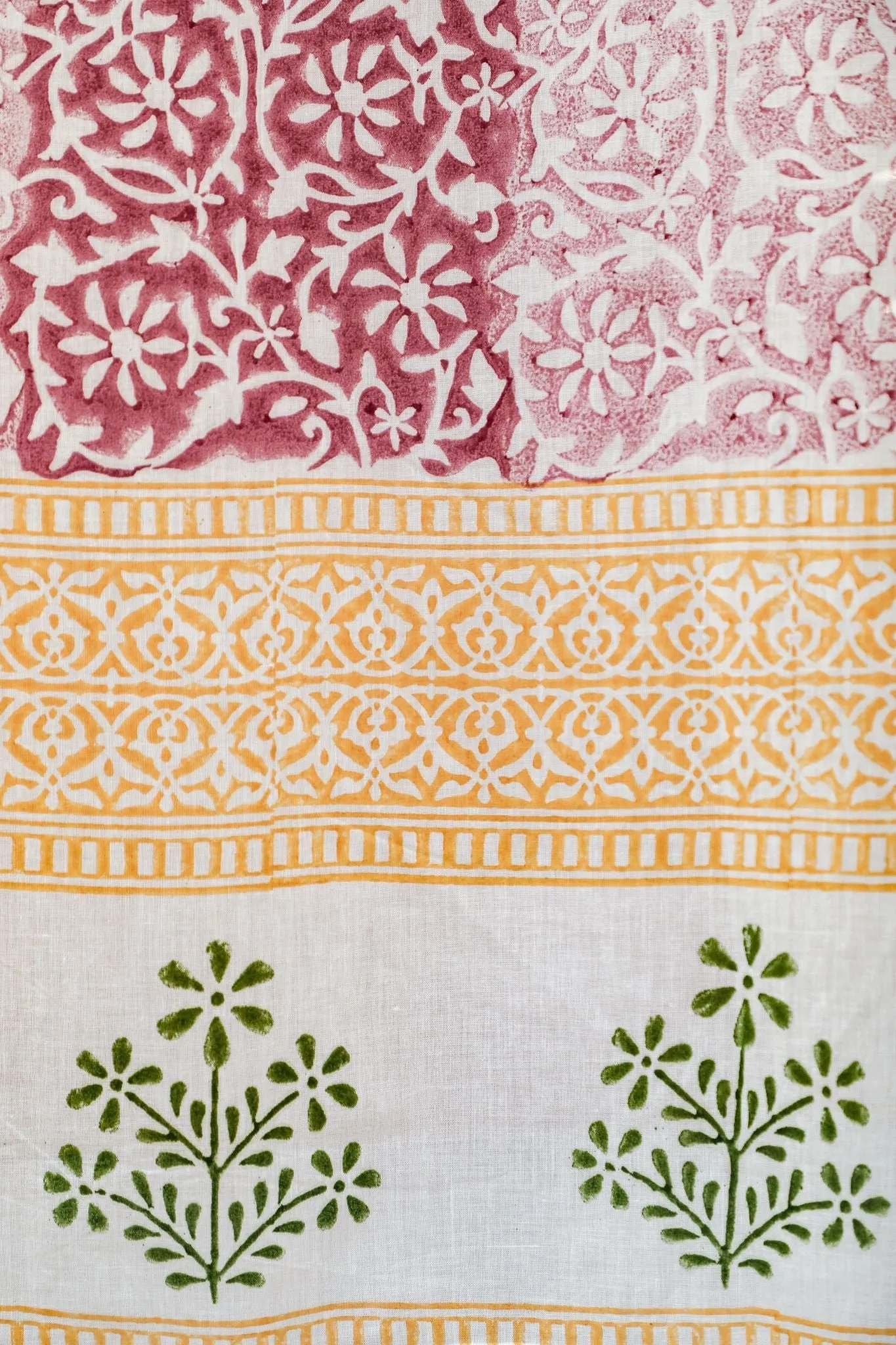 'Heavenly Homeland' Handblock Printed Cotton Window Curtain
