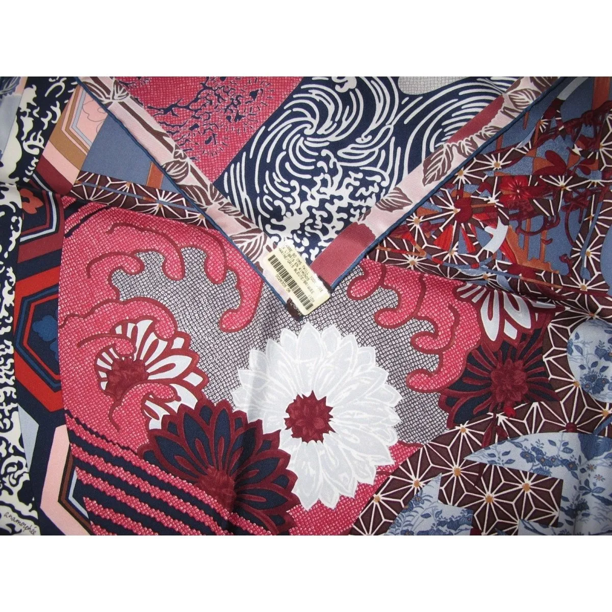 Hermes 2011 cw06 Marine Gris Bleute Briquee Ex-Libris en Kimonos New!