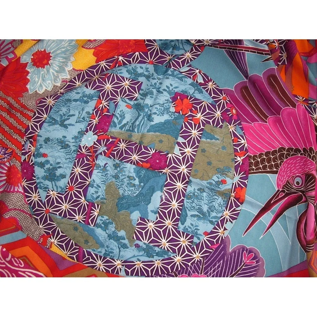 Hermes 2012 cw01 Capucine/Fuchsia Ex-Libris en Kimonos Cashmere Shawl 140
