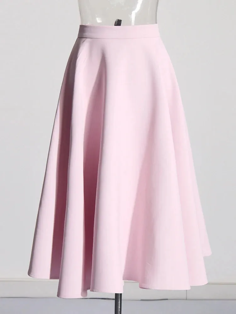 High Waist A Line Skirt Chic Set
