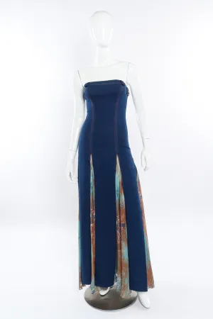 Indigo Denim Strapless Dress