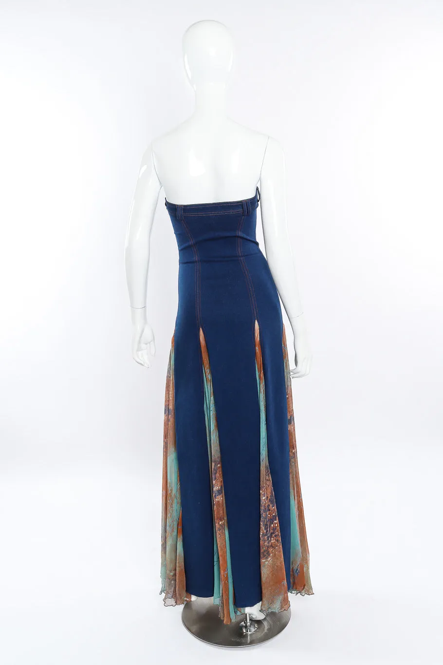 Indigo Denim Strapless Dress