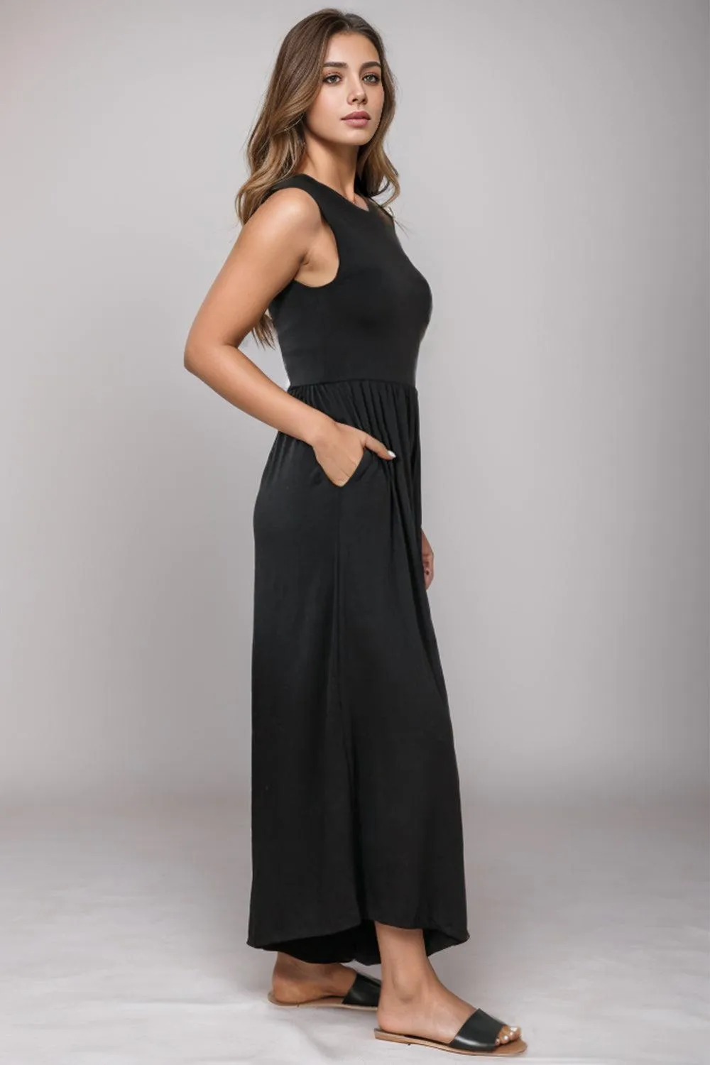 Infinitely Chic Sleeveless Black Wide Leg Jumpsuit