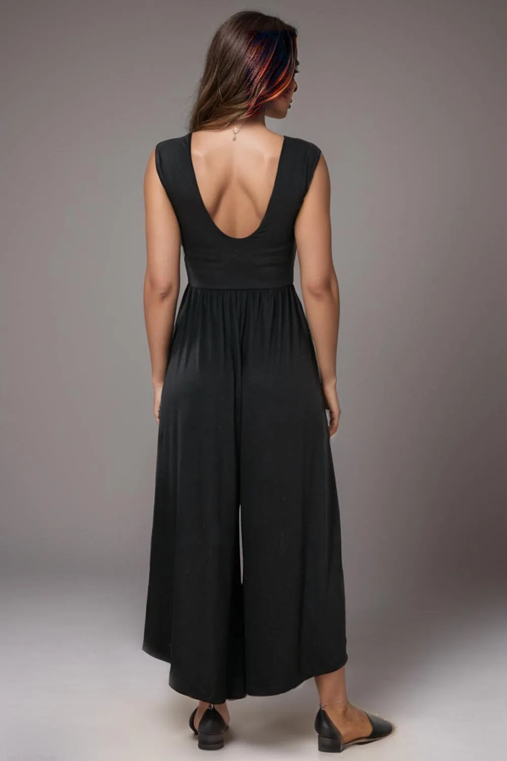 Infinitely Chic Sleeveless Black Wide Leg Jumpsuit
