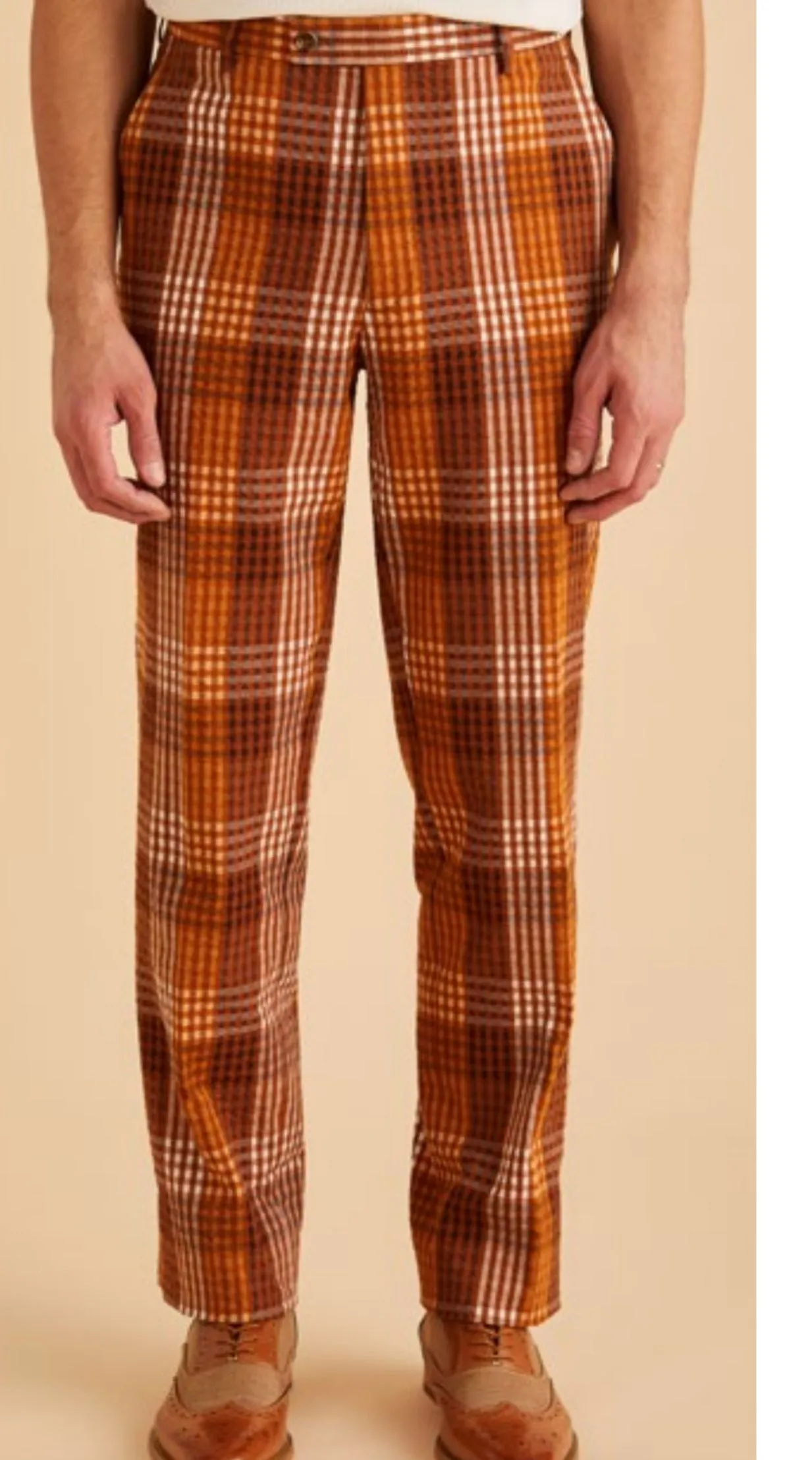 Inserch P272-27 Seersucker Gingham Pants Color Aztec