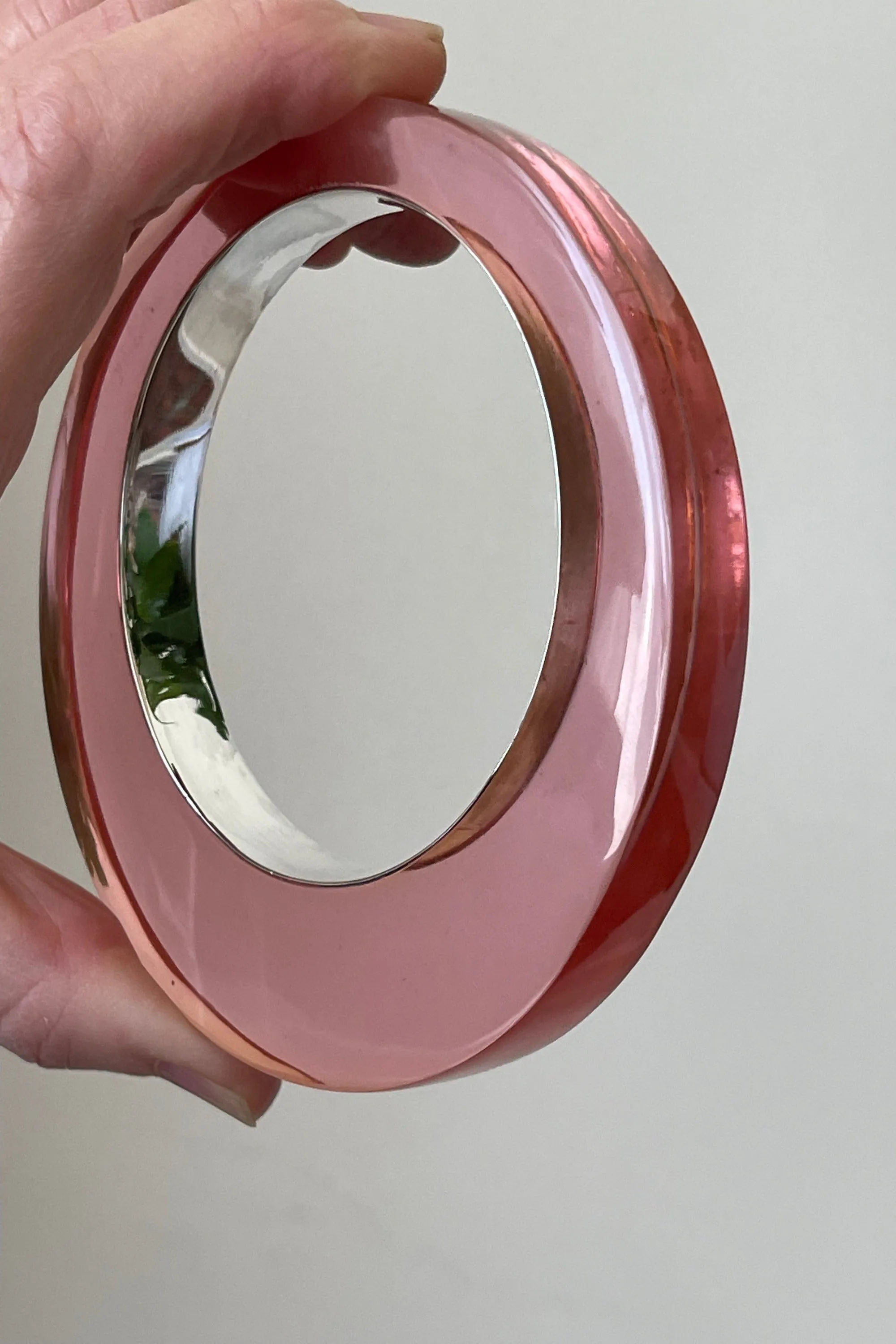 Iris - Resin Sterling Silver Bracelet - Light Pink