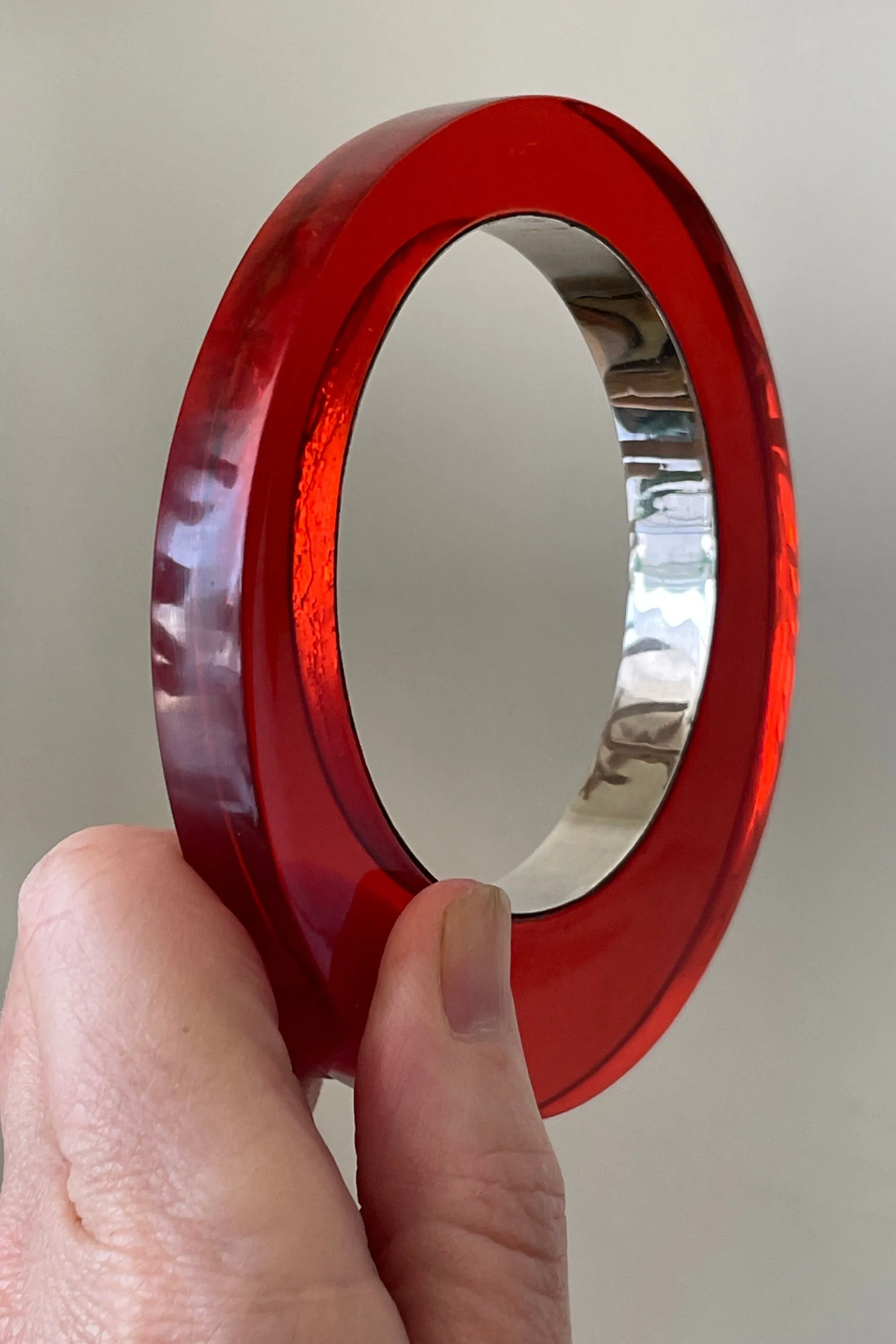 Iris - Resin Sterling Silver Bracelet - Red
