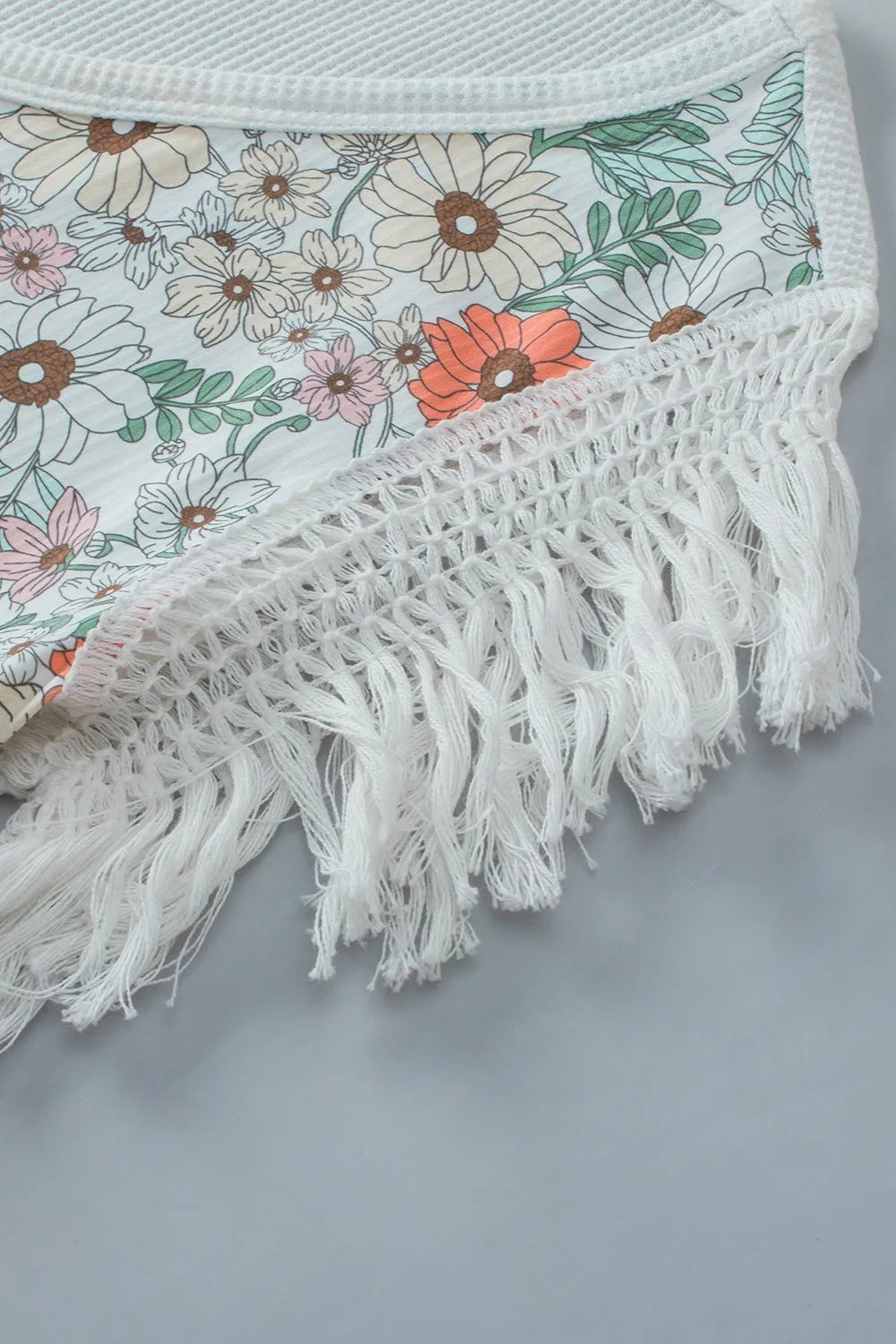 Isabel Fringe Printed V-Neck Top