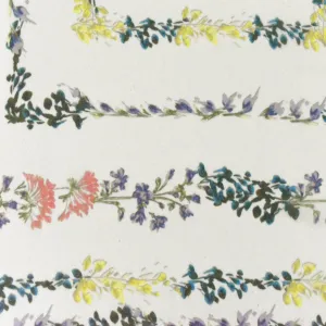 Ivory-Garden-Multi Floral Border Printed Silk Chiffon Fabric