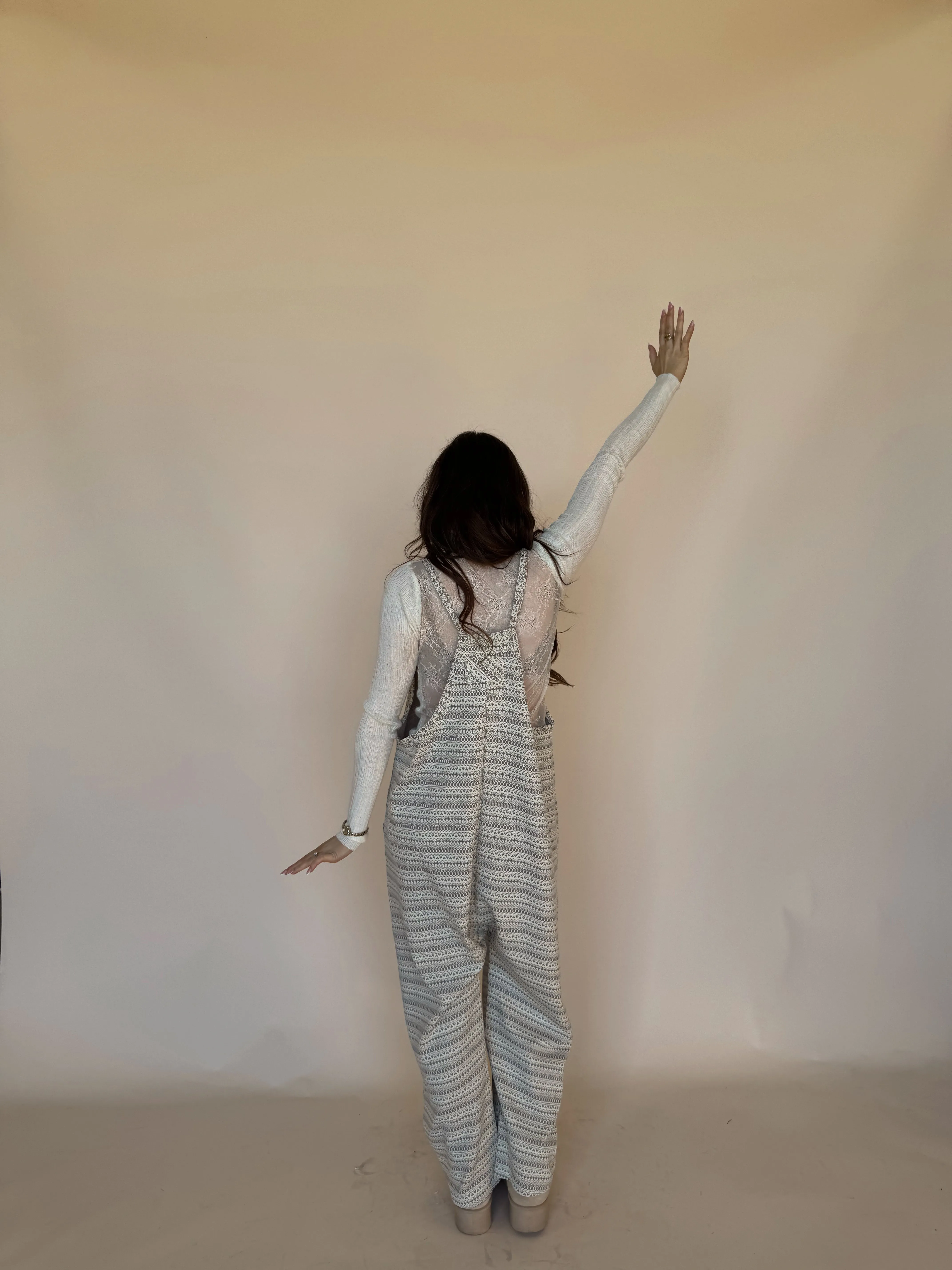Jacquard Gray Knit Overall