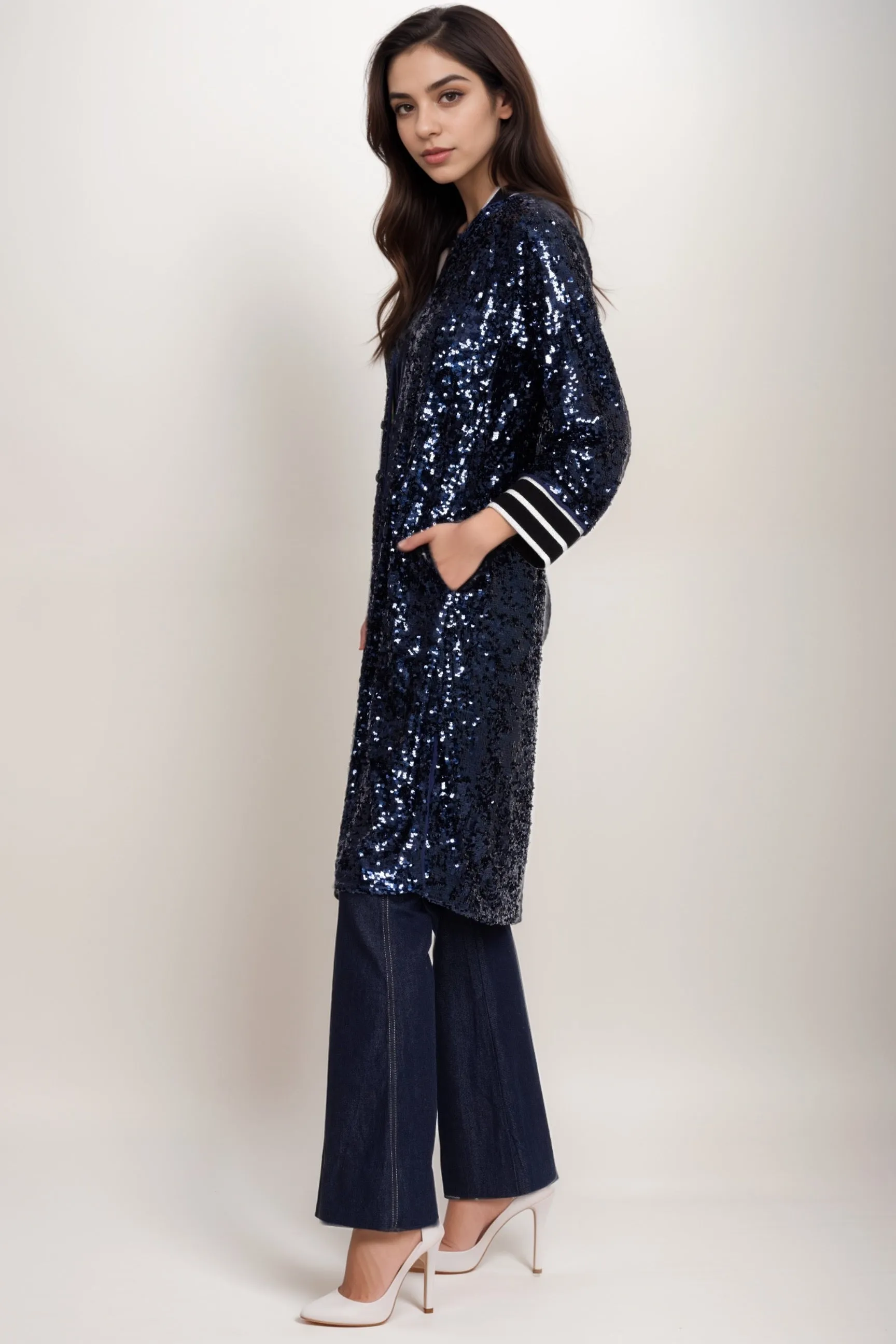 Johnny Was Blue Harmony Sequin Kimono C43124-9