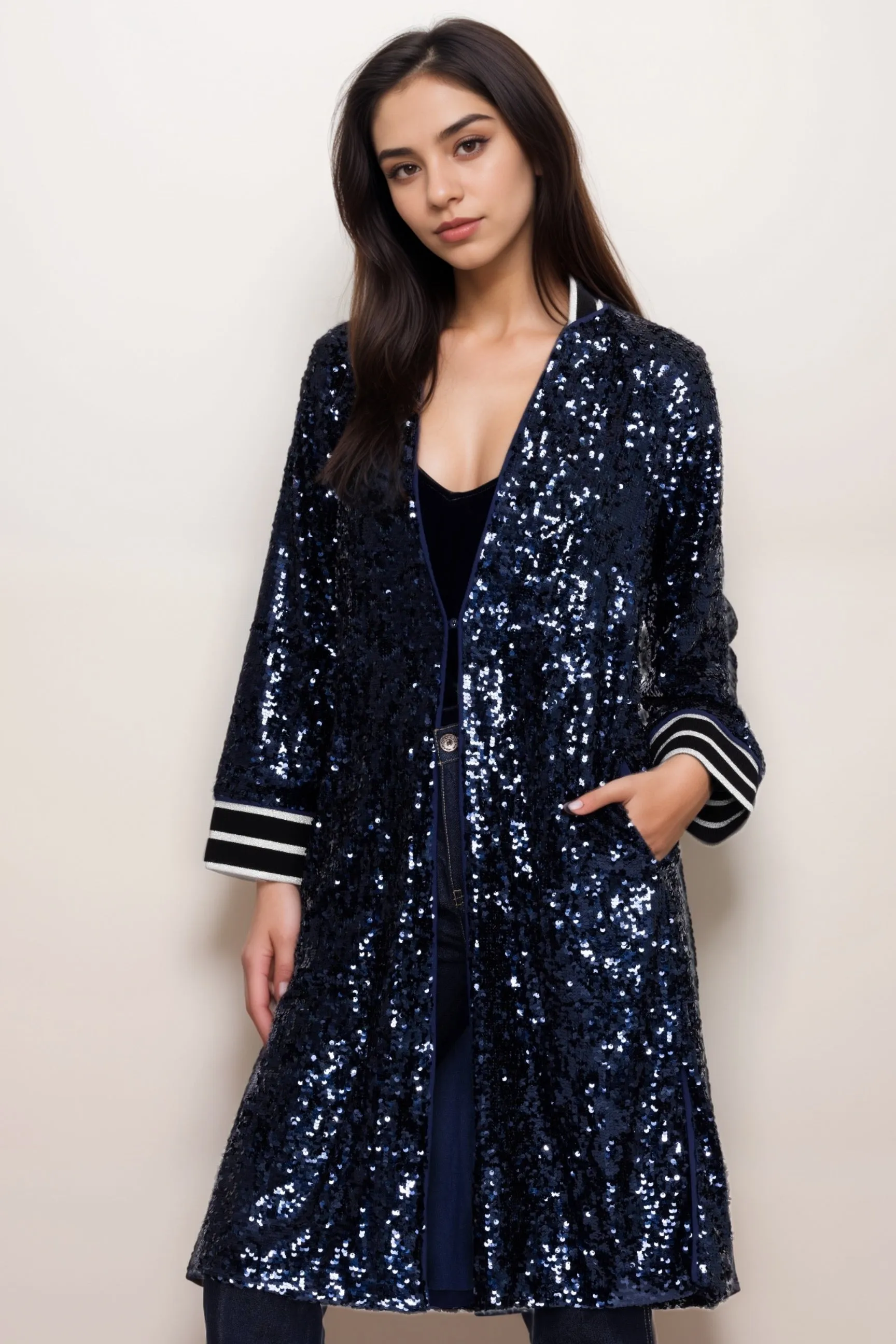 Johnny Was Blue Harmony Sequin Kimono C43124-9