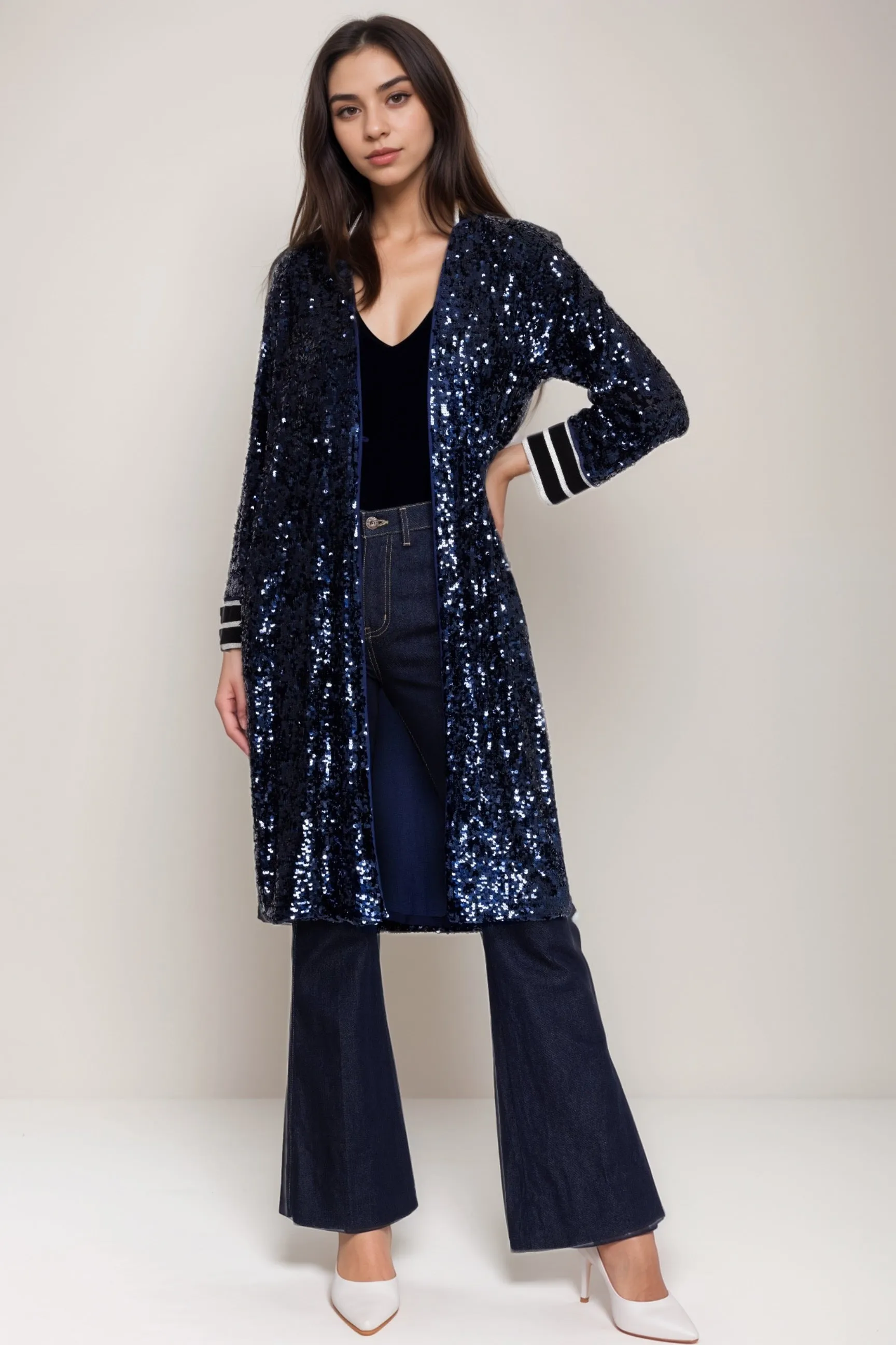 Johnny Was Blue Harmony Sequin Kimono C43124-9