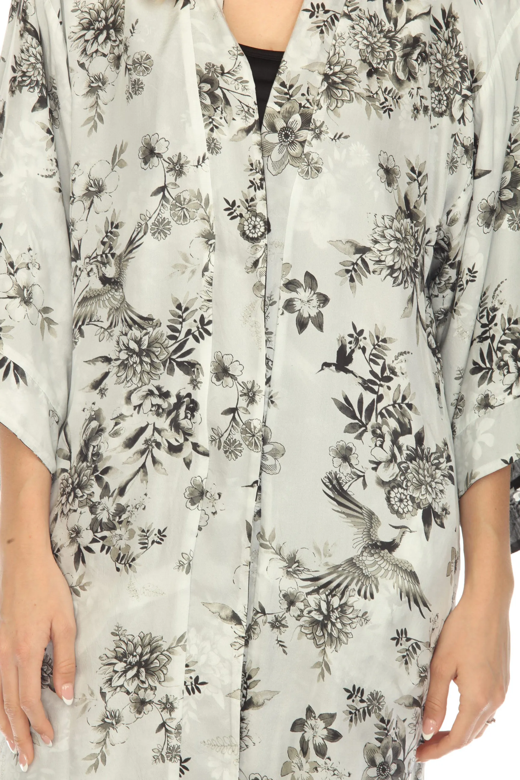 Johnny Was Dreamer Jules Reversible Silk Floral Long Kimono Boho Chic R40623