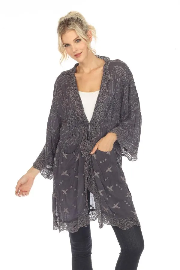 Johnny Was Graphite Grey House Ecaterina Kimono Boho Chic C45523