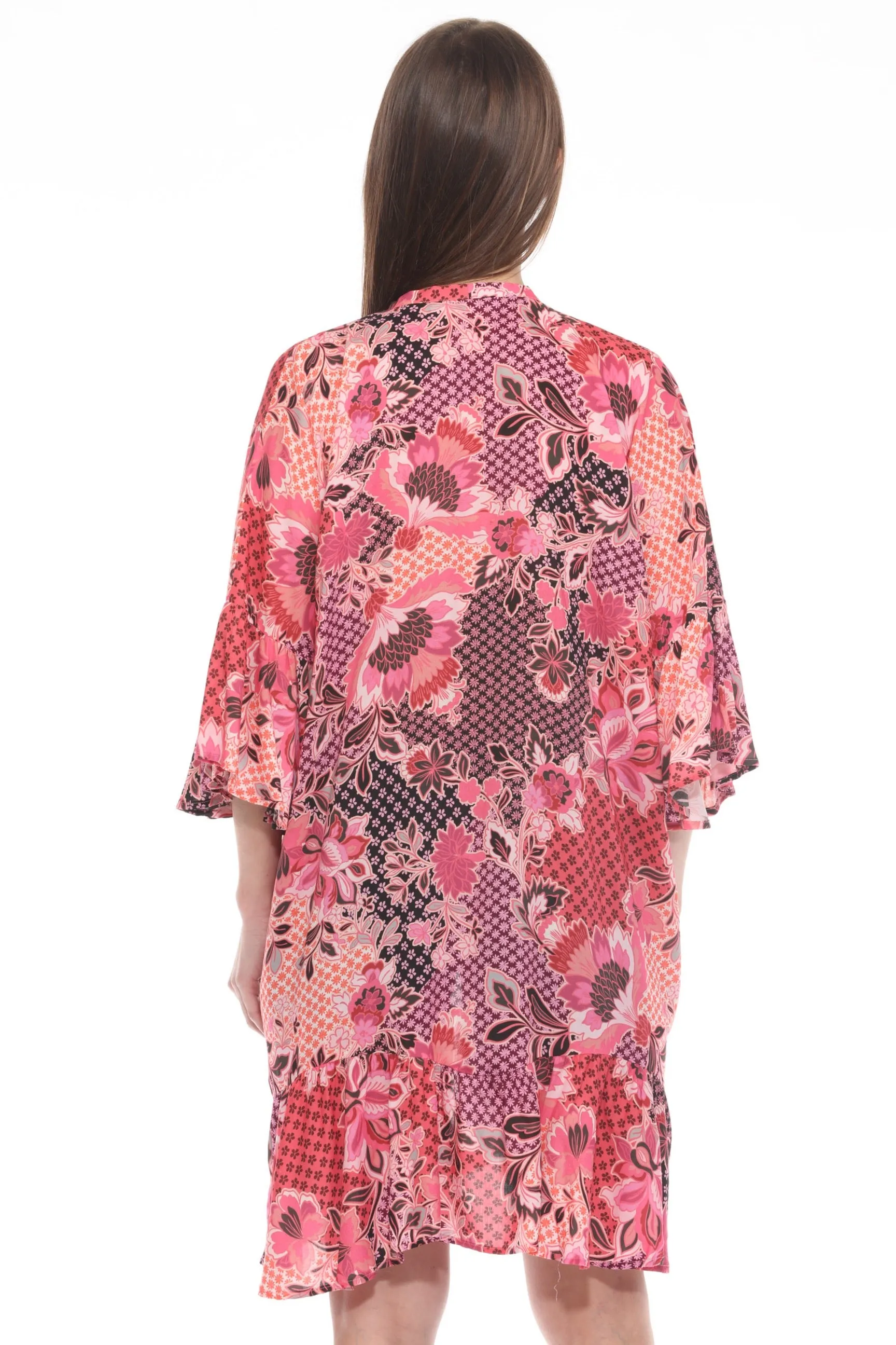 Johnny Was Pink Valennis Ruffle Swim Kimono CSW4024-U