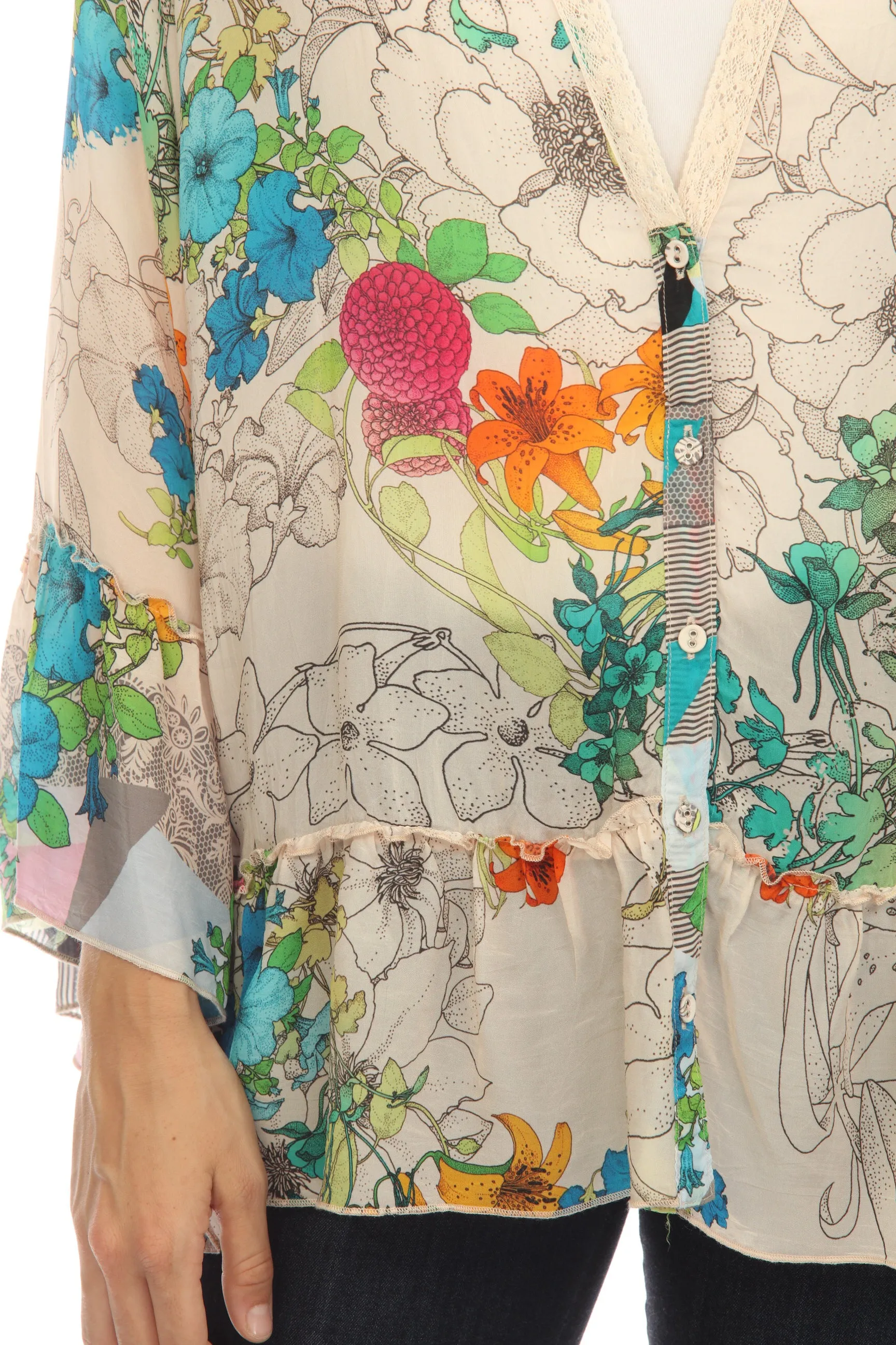 Johnny Was Sequence Georgina Floral Kimono Boho Chic C45823B2
