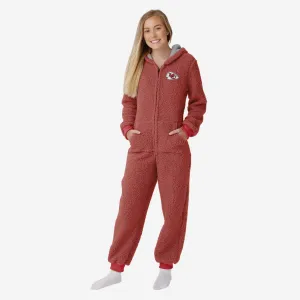 Kansas City Chiefs Womens Sherpa One Piece Pajamas