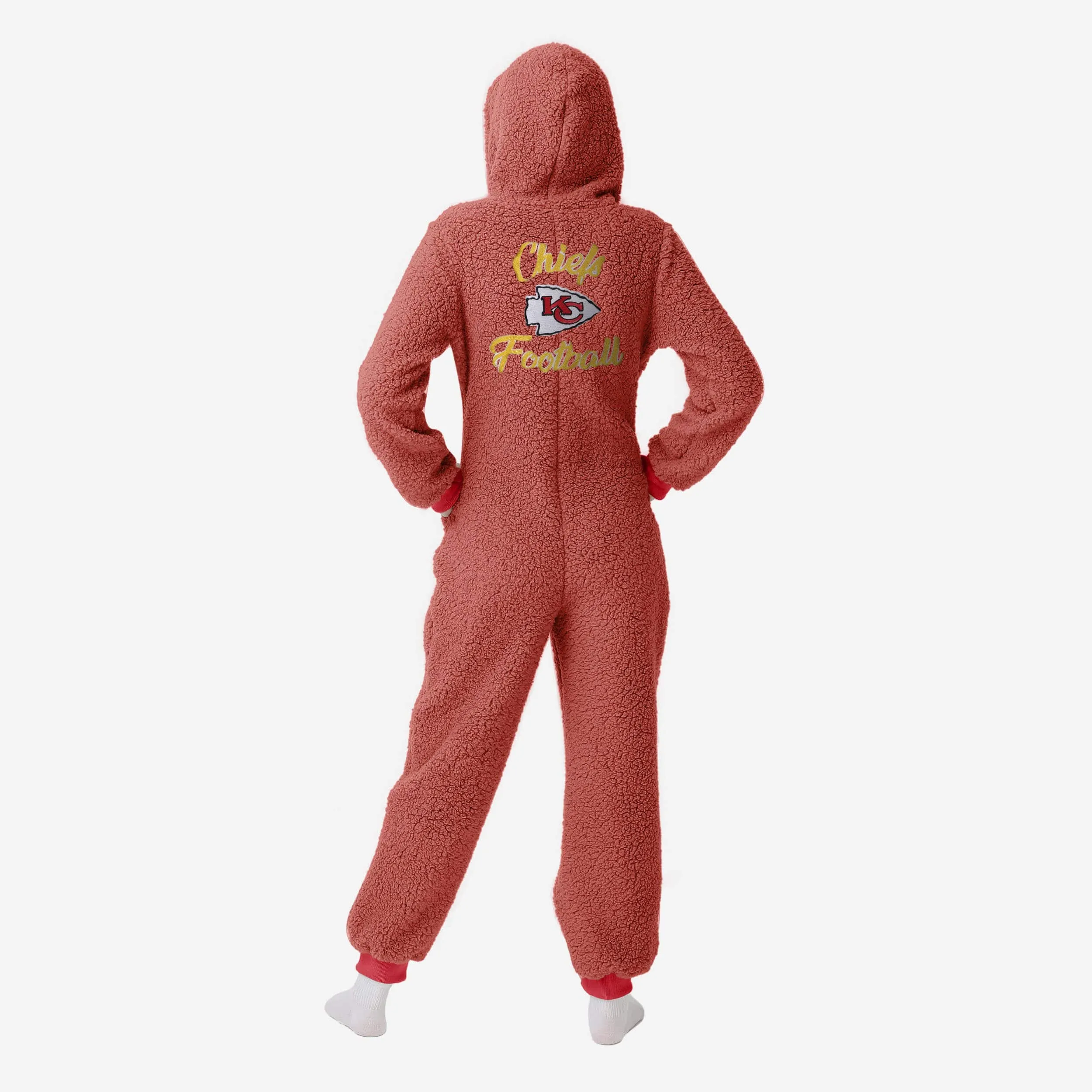 Kansas City Chiefs Womens Sherpa One Piece Pajamas