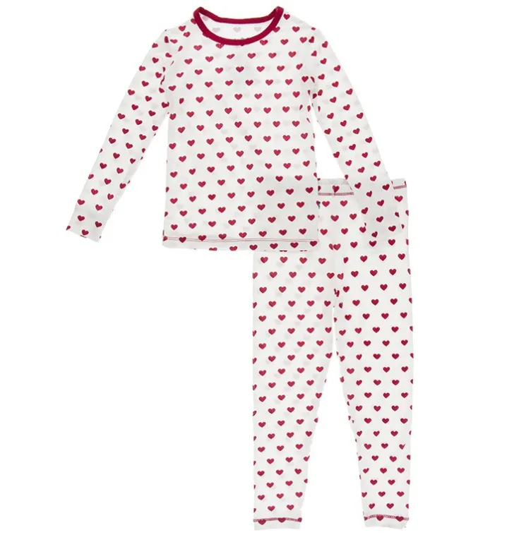 Kickee Pants Natural Hearts Zipper Footie