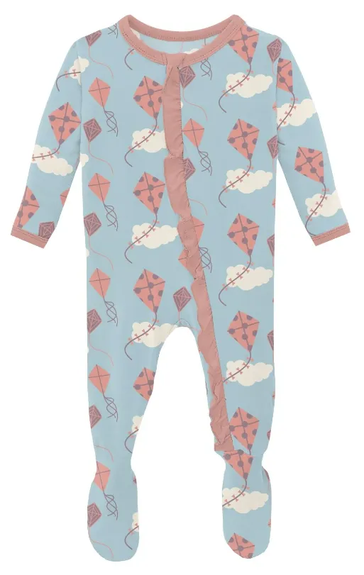 Kickee Pants Ruffled Footie with Zipper
