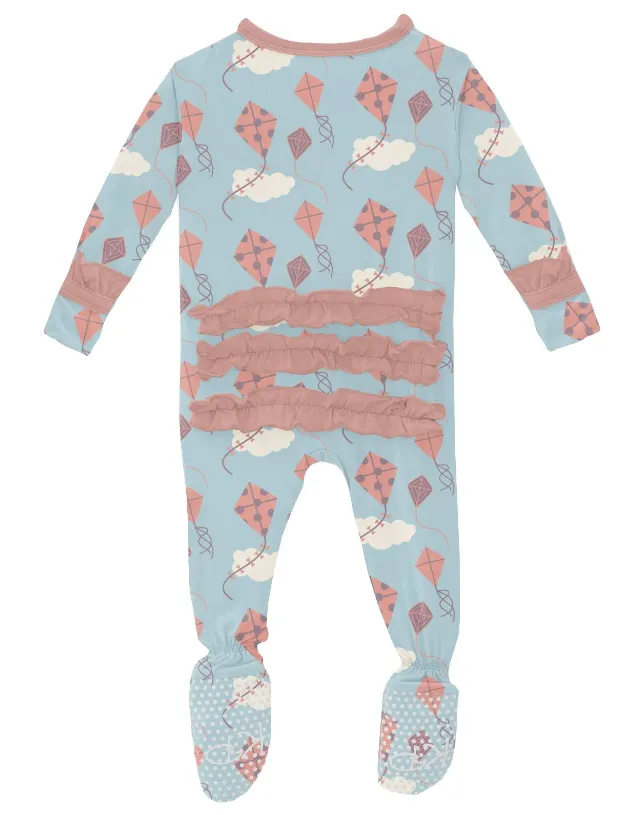 Kickee Pants Ruffled Footie with Zipper