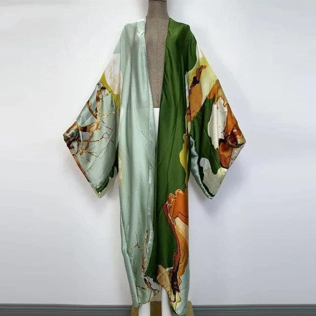 Kimonos Verano Women Print Long Sleeve