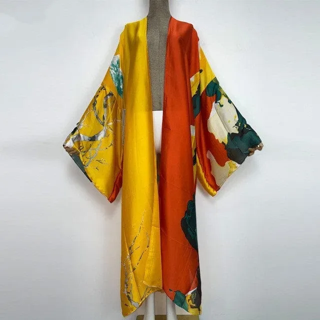 Kimonos Verano Women Print Long Sleeve