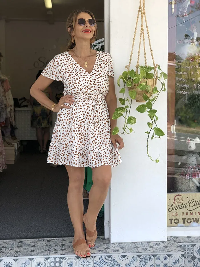 Kinlee Dress - Tan Spot