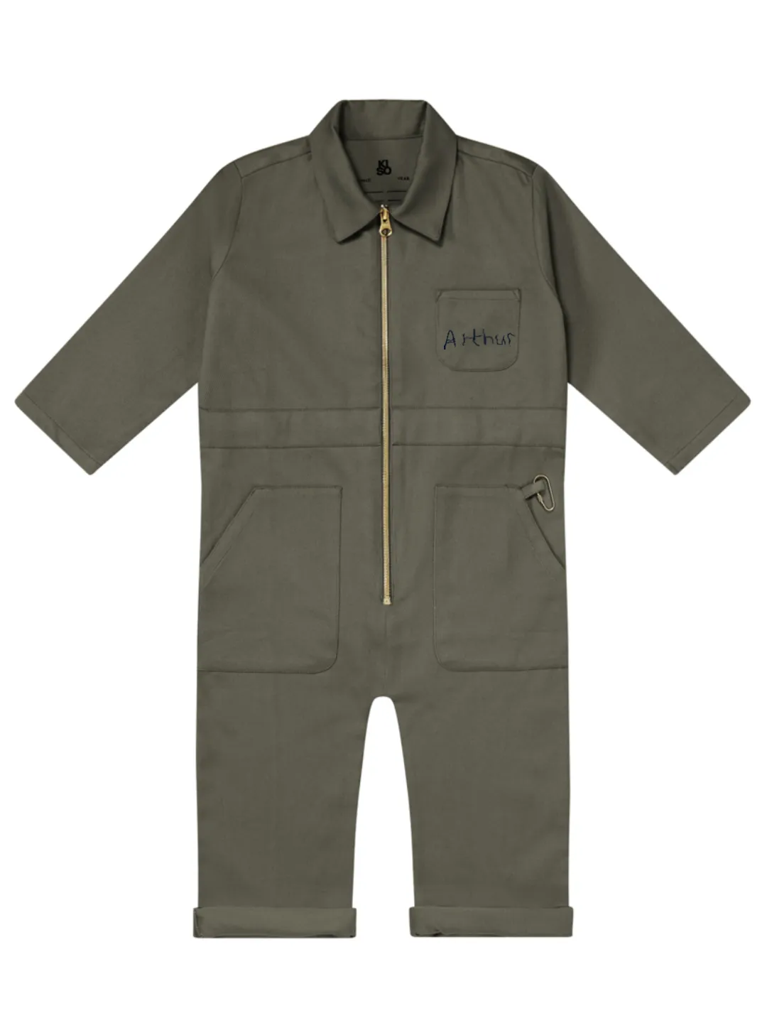 KISO Organic Kids Boilersuit Overalls in Pebble
