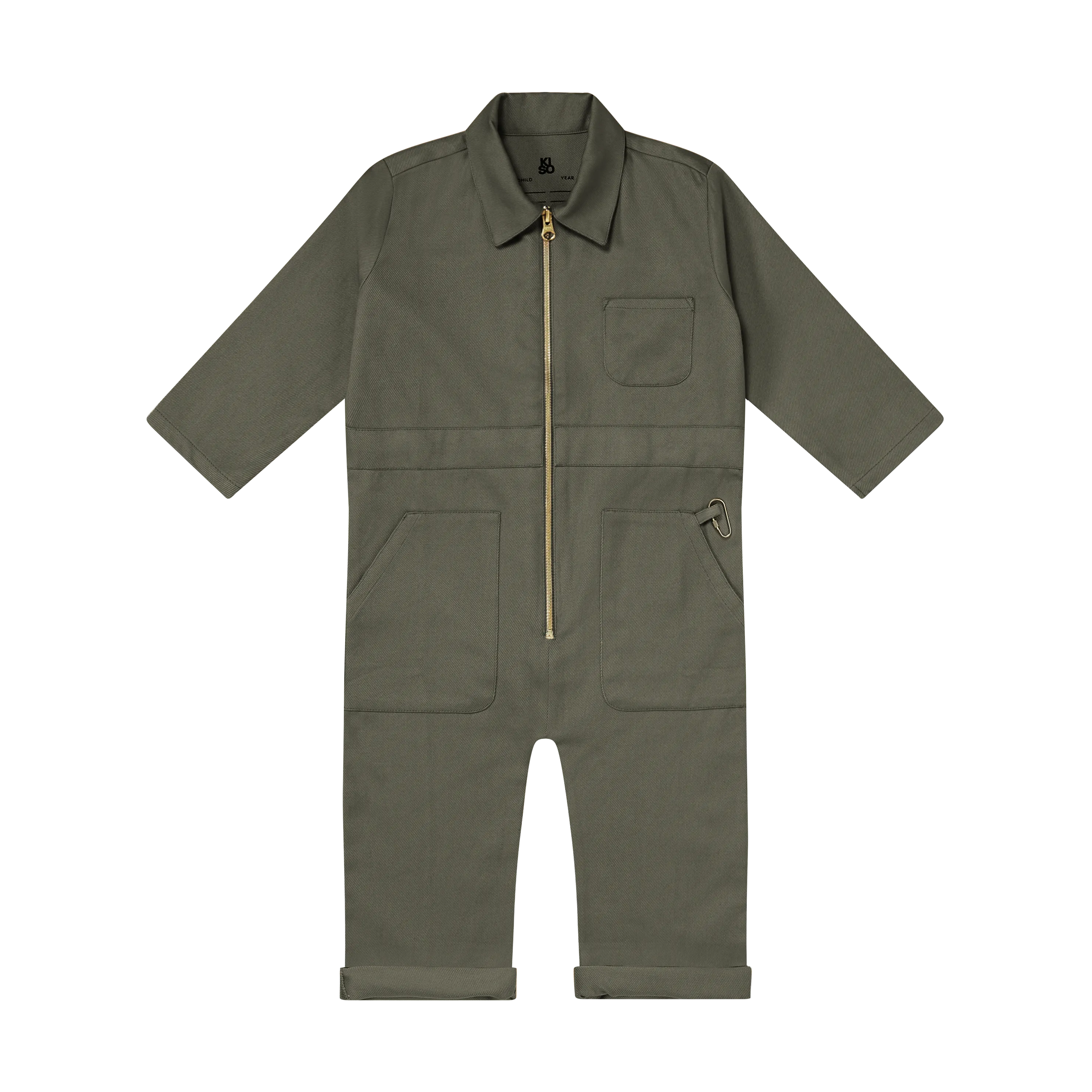 KISO Organic Kids Boilersuit Overalls in Pebble
