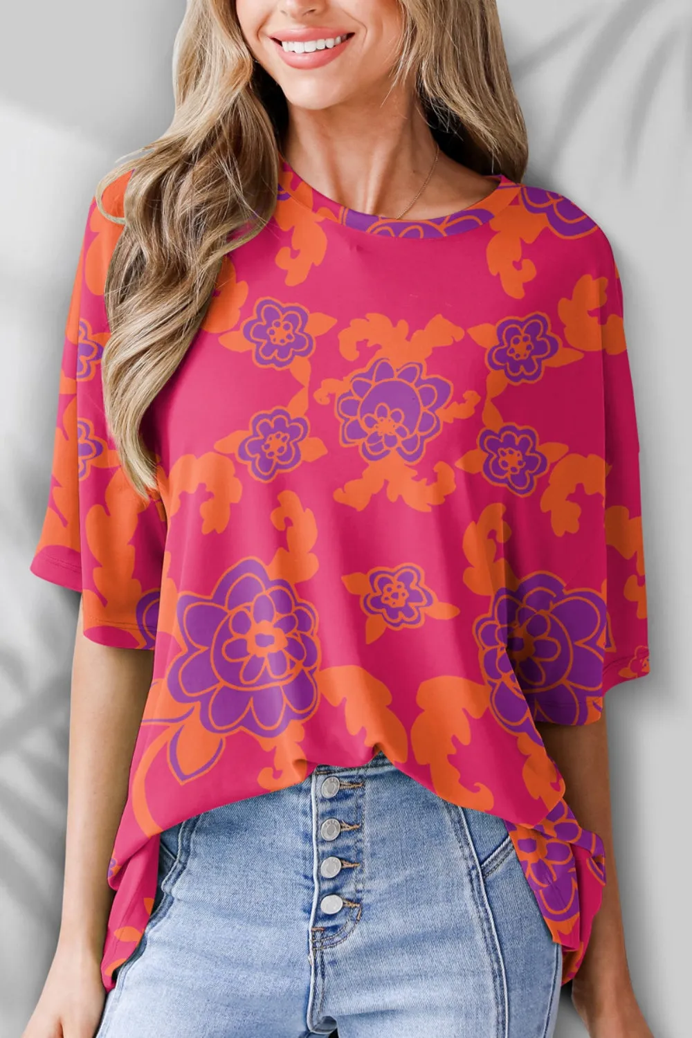 Lana Printed Round Neck Half Sleeve T-Shirt
