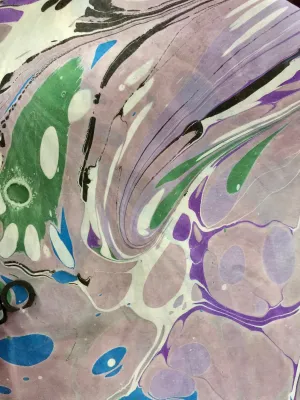 Lavender, Green and Turquoise 21x21 Square Habotai silk. For your hair, neck, as a pocket square, or to accessorize your dog.
