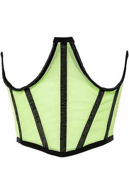 Lavish Neon Green Mesh Open Cup Waist Cincher