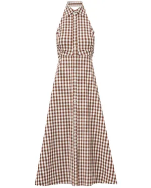 Light Chicory and Dove Seersucker Mackey Midi Dress