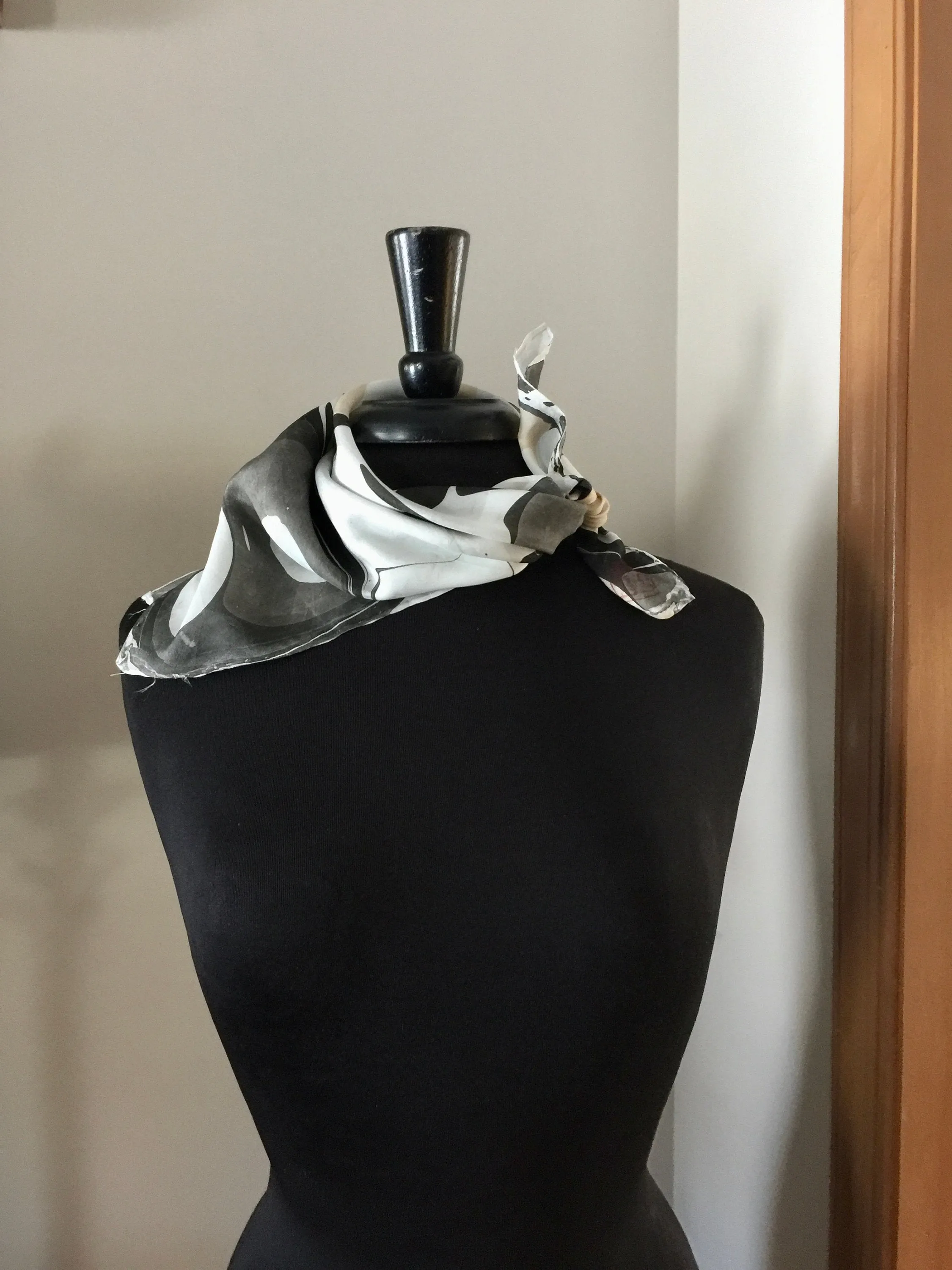 Light Gray Bouquet 21x21 Square Habotai silk. A hair accessory, neckerchief, pocket square, or accessorize your dog.