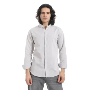 Light_Grey_Turn_Down_Collar_Plain_Shirt