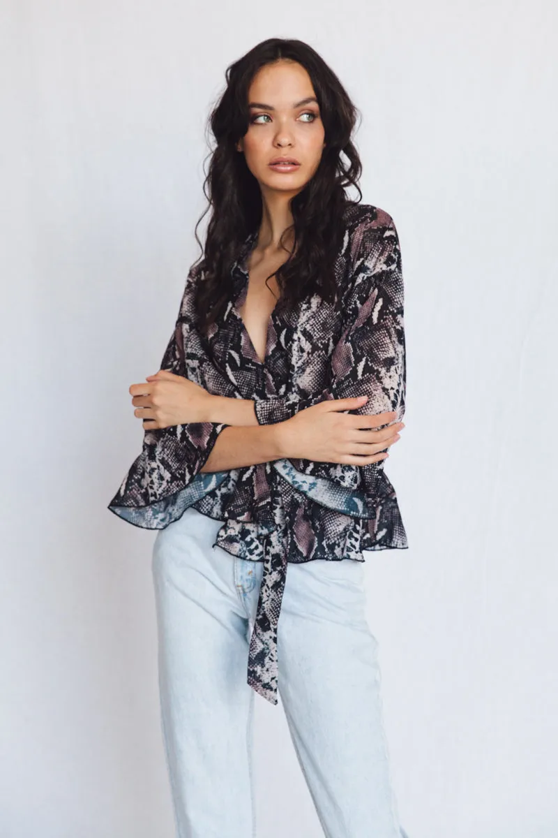 LOLITA WRAP TOP - SNAKE